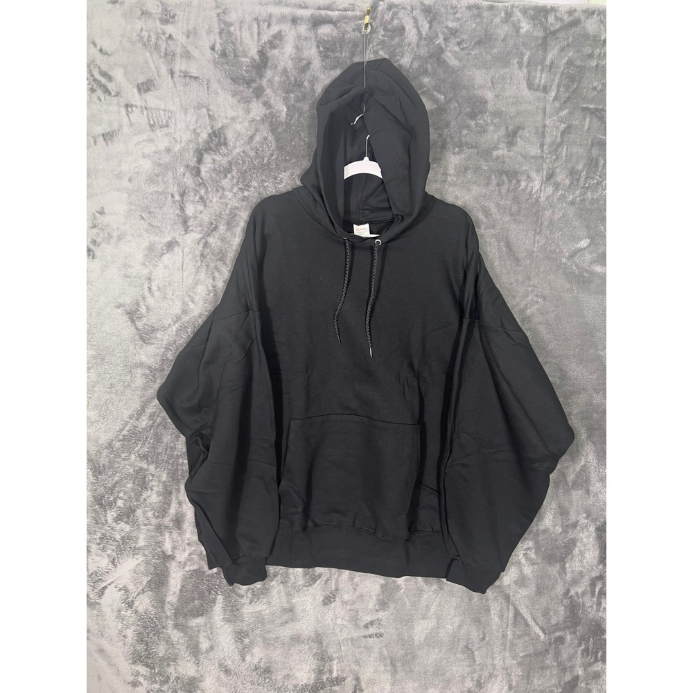 Hanes Ultimate Cotton Hoodie Mens 3XL Black Pullover Fleece Sweatshirt F170
